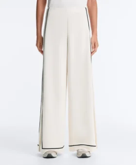 Pantalones de pierna ancha de modal Soft Touch con ribete en contraste