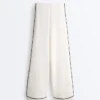Pantalones de pierna ancha de modal Soft Touch con ribete en contraste Pantalones de pierna ancha de modal Soft Touch con ribete en contraste