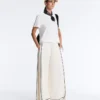 Pantalones de pierna ancha de modal Soft Touch con ribete en contraste Pantalones de pierna ancha de modal Soft Touch con ribete en contraste