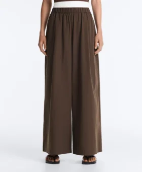 Pantalones de pierna ancha de popelín 100 % algodón