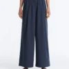 Pantalones de pierna ancha de popelín 100 % algodón