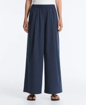 Pantalones de pierna ancha de popelín 100 % algodón