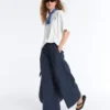 Pantalones de pierna ancha de popelín 100 % algodón