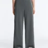 Pantalones de pierna ancha Soft Touch con pliegues laterales y modal Pantalones de pierna ancha Soft Touch con pliegues laterales y modal
