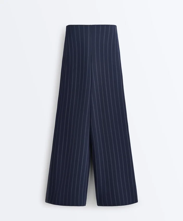 Pantalones de pierna ancha Soft Touch con pliegues laterales y modal Pantalones de pierna ancha Soft Touch con pliegues laterales y modal