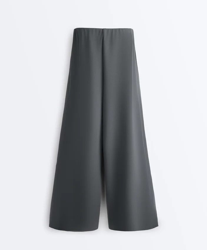 Pantalones de pierna ancha Soft Touch con pliegues laterales y modal Pantalones de pierna ancha Soft Touch con pliegues laterales y modal