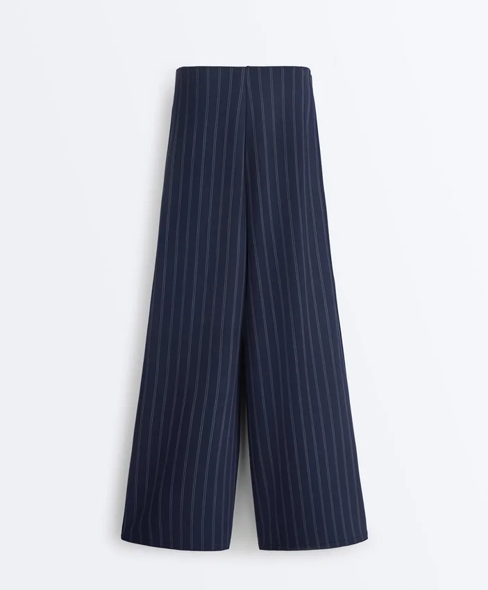Pantalones de pierna ancha Soft Touch con pliegues laterales y modal Pantalones de pierna ancha Soft Touch con pliegues laterales y modal