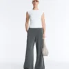 Pantalones de pierna ancha Soft Touch con pliegues laterales y modal Pantalones de pierna ancha Soft Touch con pliegues laterales y modal