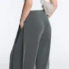 Pantalones de pierna ancha Soft Touch con pliegues laterales y modal Pantalones de pierna ancha Soft Touch con pliegues laterales y modal