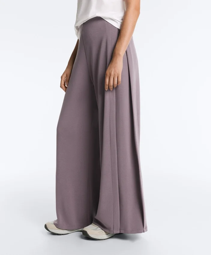 Pantalones de pierna ancha Soft Touch con pliegues laterales y modal Pantalones de pierna ancha Soft Touch con pliegues laterales y modal