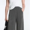 Pantalones de pierna ancha Soft Touch de modal con rayas finas