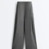 Pantalones de pierna ancha Soft Touch de modal con rayas finas