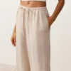 Pantalones de pierna recta 100 % lino Pantalones de pierna recta 100 % lino