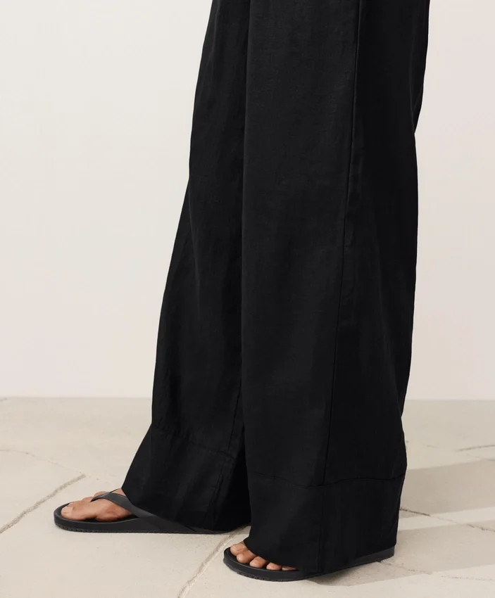 Pantalones de pierna recta 100 % lino Pantalones de pierna recta 100 % lino