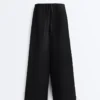 Pantalones de pierna recta 100 % lino Pantalones de pierna recta 100 % lino