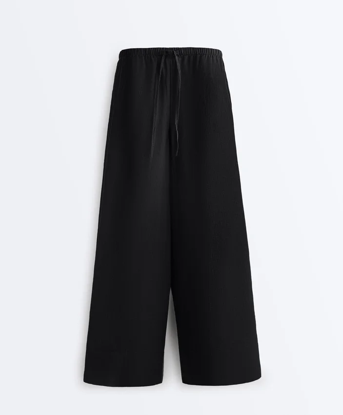 Pantalones de pierna recta 100 % lino Pantalones de pierna recta 100 % lino
