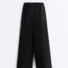 Pantalones de pierna recta 100 % lino Pantalones de pierna recta 100 % lino