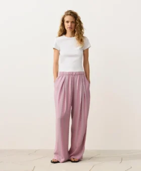 Pantalones de pierna recta a rayas