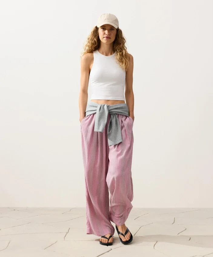 Pantalones de pierna recta a rayas Pantalones de pierna recta a rayas