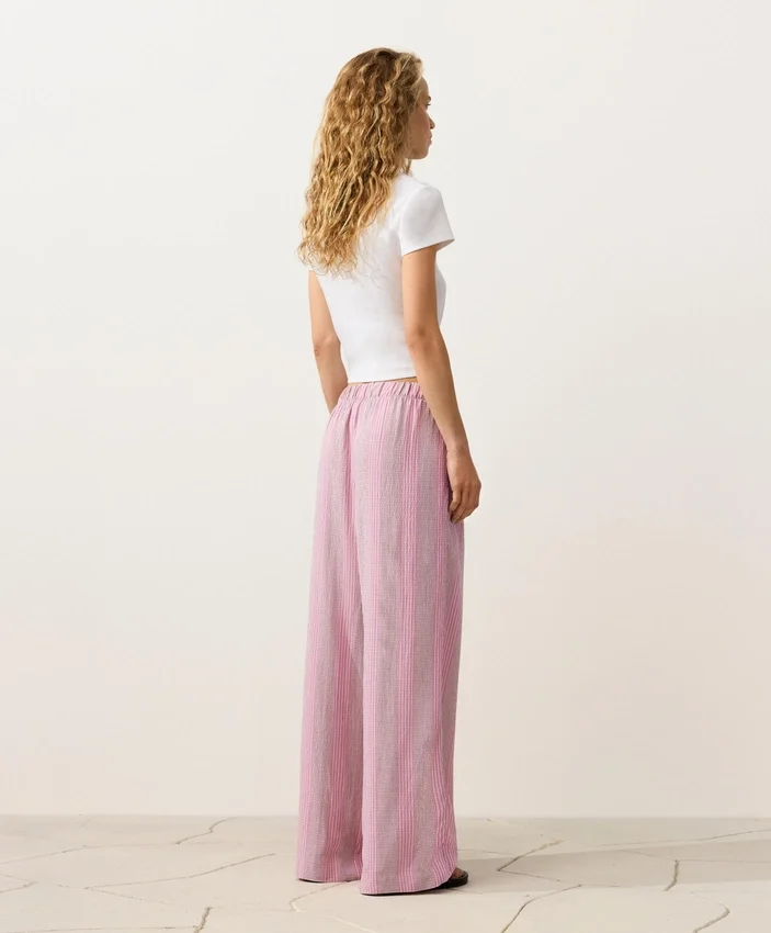 Pantalones de pierna recta a rayas Pantalones de pierna recta a rayas