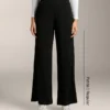 Pantalones de pierna recta con botones y ribete de modal Soft Touch