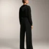 Pantalones de pierna recta con botones y ribete de modal Soft Touch