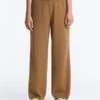 Pantalones de pierna recta con estructura de punto en los laterales Pantalones de pierna recta con estructura de punto en los laterales