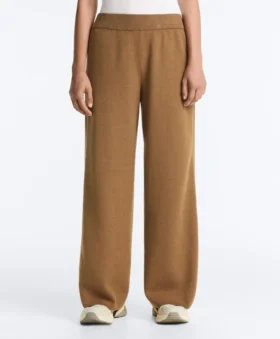 Pantalones de pierna recta con estructura de punto en los laterales