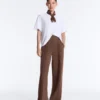 Pantalones de pierna recta con modal Soft Touch y ribetes