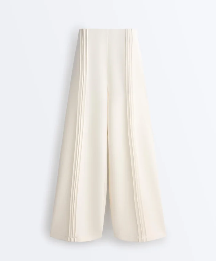 Pantalones de pierna recta con modal Soft Touch y ribetes Pantalones de pierna recta con modal Soft Touch y ribetes