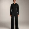 Pantalones de pierna recta con modal y pliegues