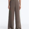 Pantalones de pierna recta con rayas asimétricas y modal