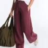 Pantalones de pierna recta de mezcla de algodón Pantalones de pierna recta de mezcla de algodón