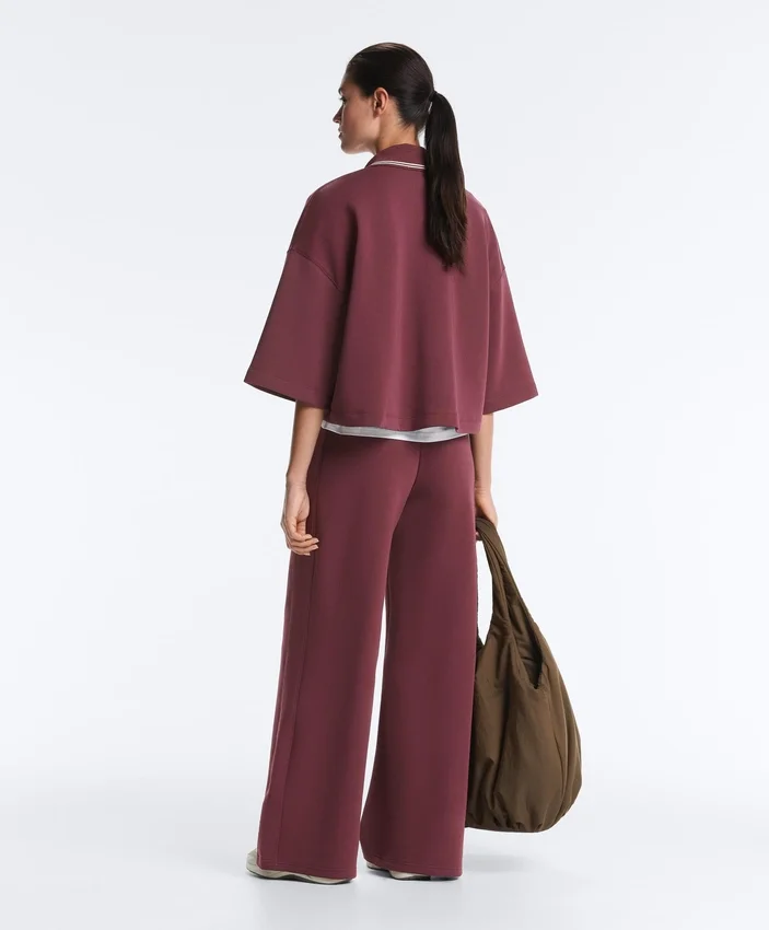 Pantalones de pierna recta de mezcla de algodón Pantalones de pierna recta de mezcla de algodón