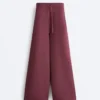 Pantalones de pierna recta de mezcla de algodón Pantalones de pierna recta de mezcla de algodón