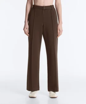 Pantalones de piqué ajustados de talle bajo con algodón Pantalones de piqué ajustados de talle bajo con algodón