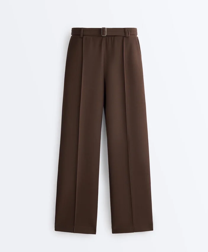 Pantalones de piqué ajustados de talle bajo con algodón Pantalones de piqué ajustados de talle bajo con algodón