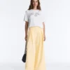 Pantalones de piqué de pierna ancha con algodón Pantalones de piqué de pierna ancha con algodón