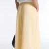 Pantalones de piqué de pierna ancha con algodón Pantalones de piqué de pierna ancha con algodón