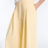 Pantalones de piqué de pierna ancha con algodón Pantalones de piqué de pierna ancha con algodón