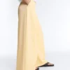 Pantalones de piqué de pierna ancha con algodón Pantalones de piqué de pierna ancha con algodón