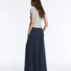 Pantalones de piqué de pierna ancha con algodón Pantalones de piqué de pierna ancha con algodón
