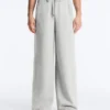 Pantalones de piqué jaspeado de corte recto Pantalones de piqué jaspeado de corte recto