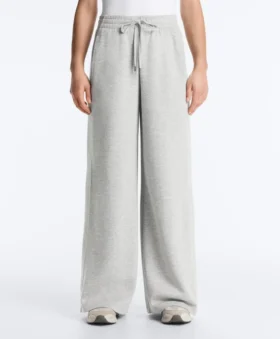 Pantalones de piqué jaspeado de corte recto