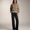 Pantalones de talle alto, cálidos y de pierna recta