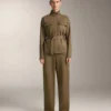 Pantalones de talle alto con efecto neopreno y corte recto