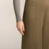 Pantalones de talle alto con efecto neopreno y corte recto