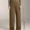Pantalones de talle alto con efecto neopreno y corte recto