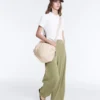 Pantalones de talle alto, pierna ancha y rayas finas de tacto Soft Touch Pantalones de talle alto, pierna ancha y rayas finas de tacto Soft Touch