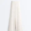 Pantalones de talle alto, pierna ancha y rayas finas de tacto Soft Touch Pantalones de talle alto, pierna ancha y rayas finas de tacto Soft Touch